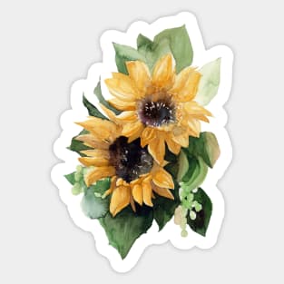 Sunflower Watercolor Sticker